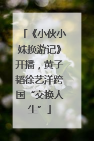 《小伙小妹换游记》开播，黄子韬徐艺洋跨国“交换人生”