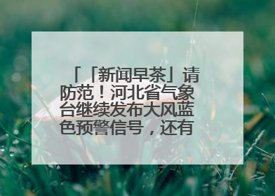 「新闻早茶」请防范！河北省气象台继续发布大风蓝色预警信号，还有这些热点……