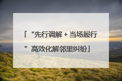“先行调解＋当场履行”高效化解邻里纠纷
