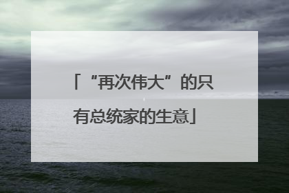 “再次伟大”的只有总统家的生意