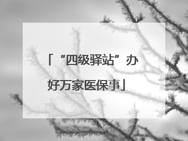 “四级驿站”办好万家医保事