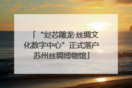 “彣芯雕龙·丝绸文化数字中心”正式落户苏州丝绸博物馆