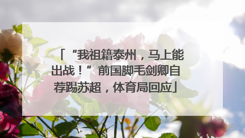 “我祖籍泰州，马上能出战！”前国脚毛剑卿自荐踢苏超，体育局回应