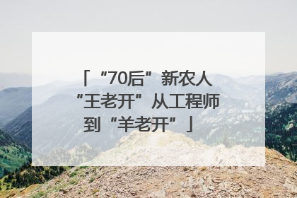 “70后”新农人“王老开”从工程师到“羊老开”