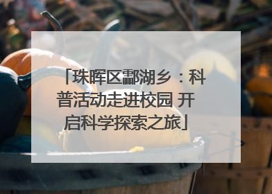 珠晖区酃湖乡：科普活动走进校园 开启科学探索之旅