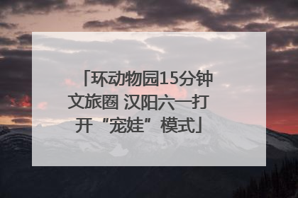 环动物园15分钟文旅圈 汉阳六一打开“宠娃”模式