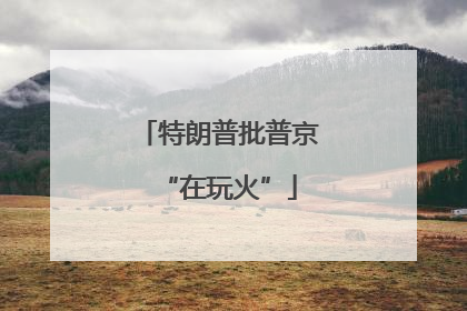 特朗普批普京“在玩火”