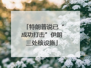 特朗普说已“成功打击”伊朗三处核设施