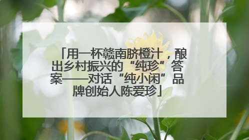 用一杯赣南脐橙汁，酿出乡村振兴的“纯珍”答案——对话“纯小闲”品牌创始人陈爱珍