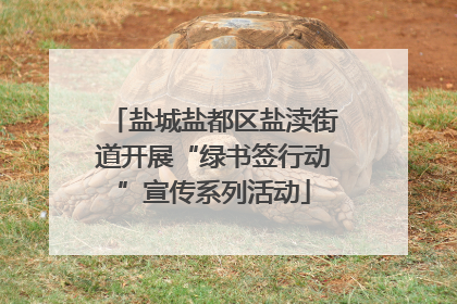 盐城盐都区盐渎街道开展“绿书签行动”宣传系列活动