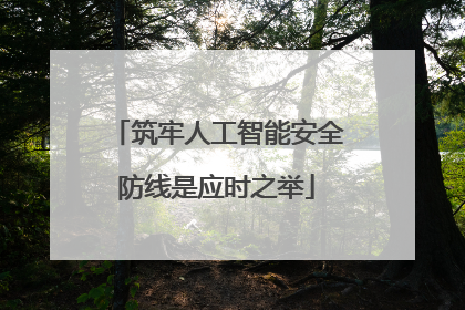 筑牢人工智能安全防线是应时之举