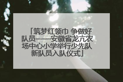 筑梦红领巾 争做好队员——安徽省龙亢农场中心小学举行少先队新队员入队仪式