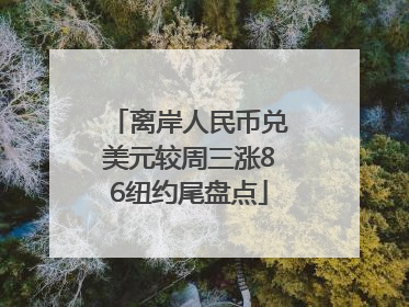 离岸人民币兑美元较周三涨86纽约尾盘点