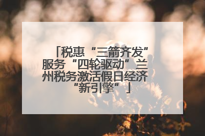 税惠“三箭齐发”服务“四轮驱动”兰州税务激活假日经济“新引擎”
