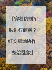 穿着仿制军服进行商演？红安军地协作整治乱象