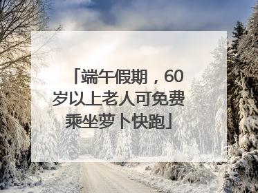 端午假期，60岁以上老人可免费乘坐萝卜快跑