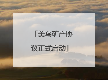 美乌矿产协议正式启动