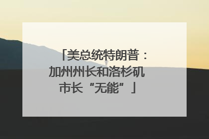 美总统特朗普：加州州长和洛杉矶市长“无能”
