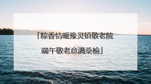 粽香情暖豫灵镇敬老院 端午敬老意满桑榆