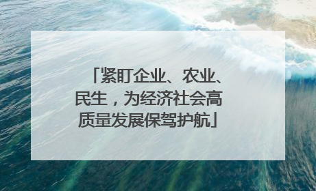 紧盯企业、农业、民生，为经济社会高质量发展保驾护航