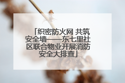织密防火网 共筑安全墙——东七里社区联合物业开展消防安全大排查