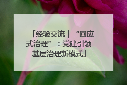 经验交流｜“回应式治理”：党建引领基层治理新模式