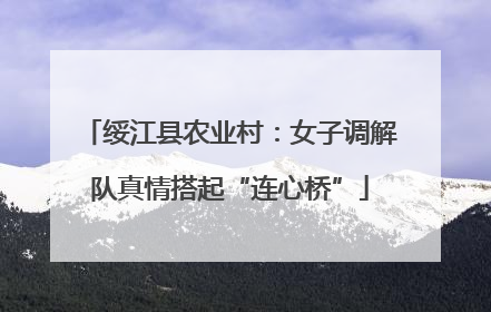 绥江县农业村：女子调解队真情搭起“连心桥”