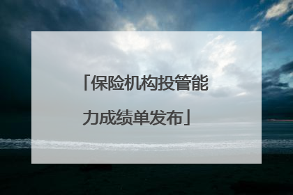 保险机构投管能力成绩单发布