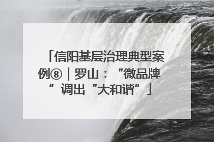 信阳基层治理典型案例⑧｜罗山：“微品牌”调出“大和谐”