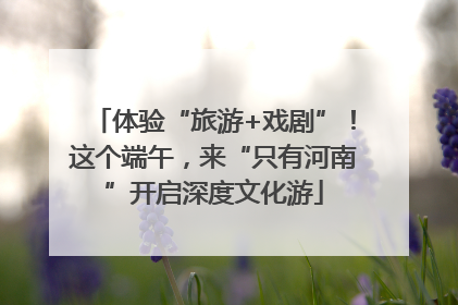 体验“旅游+戏剧”！这个端午，来“只有河南”开启深度文化游