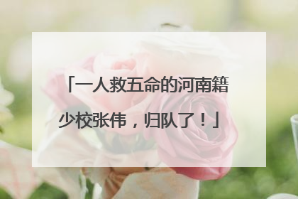 一人救五命的河南籍少校张伟，归队了！