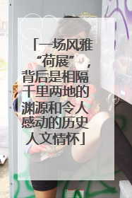 一场风雅“荷展”，背后是相隔千里两地的渊源和令人感动的历史人文情怀
