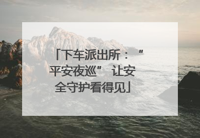 下车派出所：“平安夜巡” 让安全守护看得见