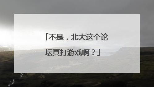 不是，北大这个论坛真打游戏啊？