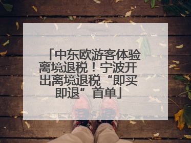 中东欧游客体验离境退税！宁波开出离境退税“即买即退”首单