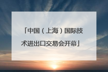 中国（上海）国际技术进出口交易会开幕