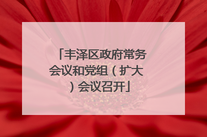 丰泽区政府常务会议和党组（扩大）会议召开