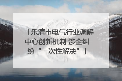 乐清市电气行业调解中心创新机制 涉企纠纷“一次性解决”