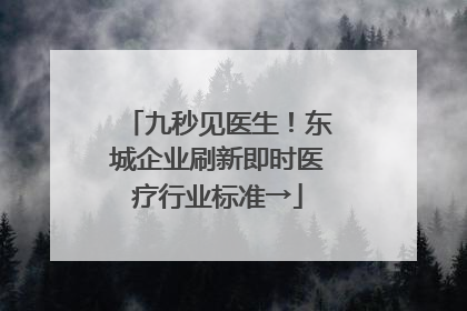 九秒见医生！东城企业刷新即时医疗行业标准→