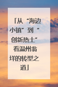 从“海边小镇”到“创新热土” 看温州翁垟的转型之道