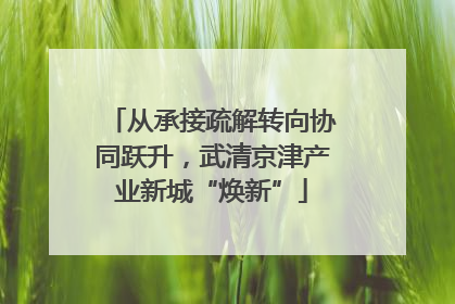 从承接疏解转向协同跃升，武清京津产业新城“焕新”