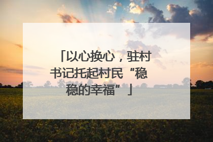 以心换心，驻村书记托起村民“稳稳的幸福”