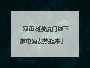 双重刺激厦门线下家电消费热起来
