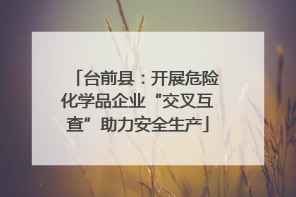 台前县：开展危险化学品企业“交叉互查”助力安全生产