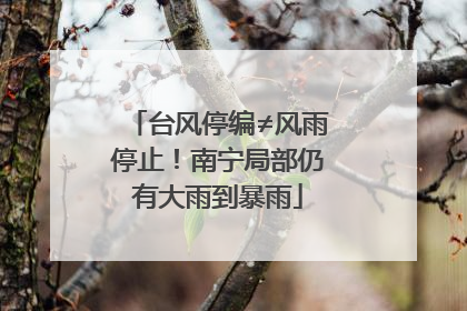 台风停编≠风雨停止！南宁局部仍有大雨到暴雨