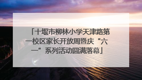 十堰市柳林小学天津路第一校区家长开放周暨庆“六一”系列活动圆满落幕