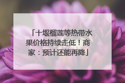 十堰榴莲等热带水果价格持续走低！商家：预计还能再降
