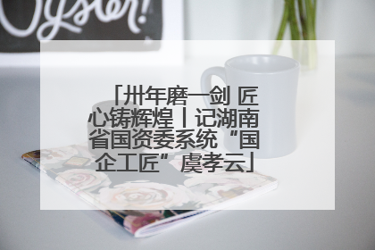 卅年磨一剑 匠心铸辉煌丨记湖南省国资委系统“国企工匠”虞孝云