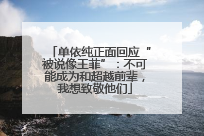单依纯正面回应“被说像王菲”：不可能成为和超越前辈，我想致敬他们