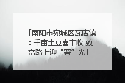 南阳市宛城区瓦店镇：千亩土豆喜丰收 致富路上迎“薯”光